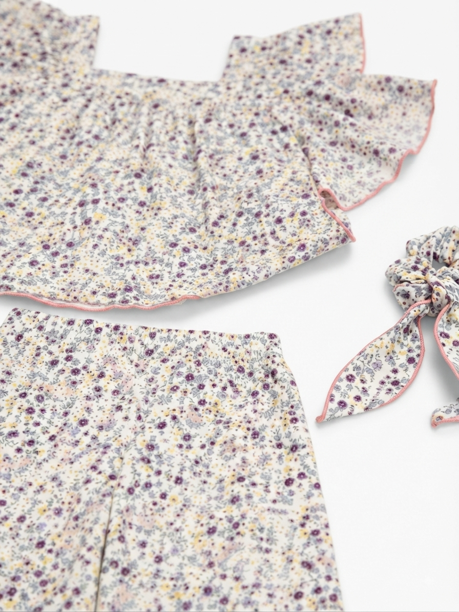CONJUNTO 3 PIEZAS ESTAMPADO FLOREADO