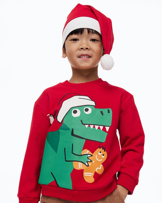 Sudadera Navidad Dinosaurio con Gorro