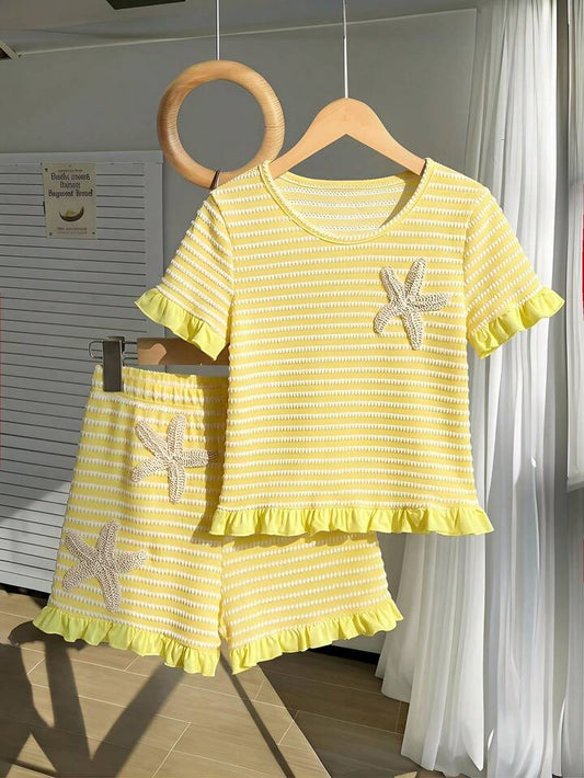 CONJUNTO SHORT AMARILLO VERANERO
