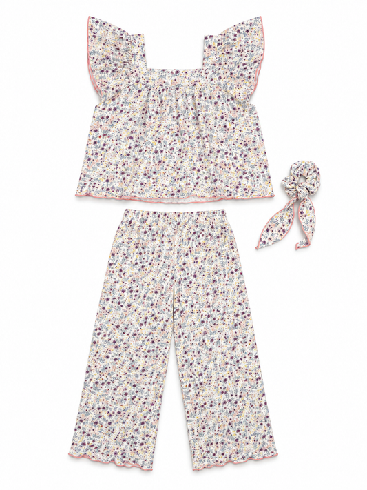 CONJUNTO 3 PIEZAS ESTAMPADO FLOREADO