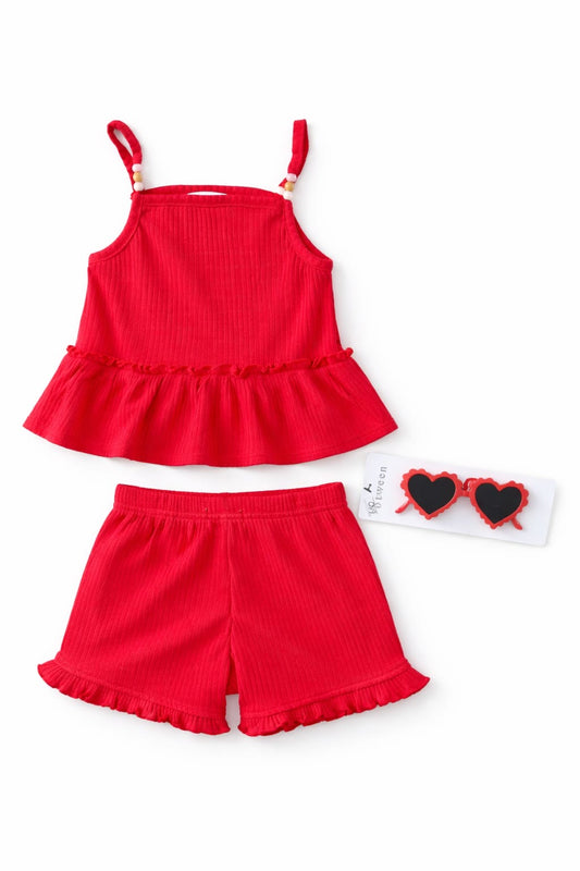 SET DE 2 PIEZAS ROJO