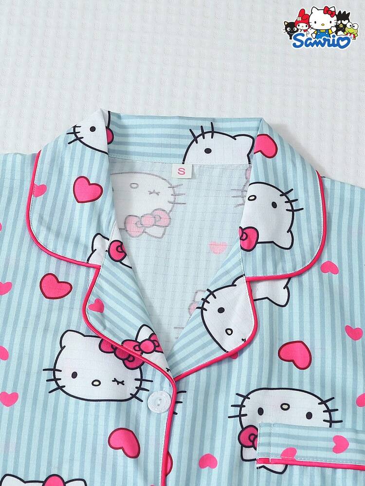 PIJAMA SHORT AZUL HELLO KITTY