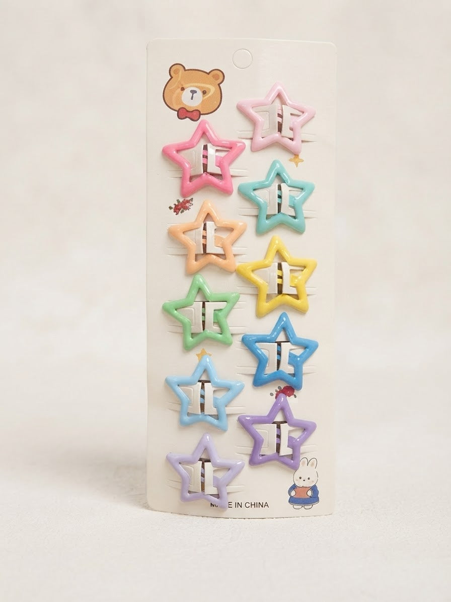 PAQUETE DE GANCHOS DE ESTRELLITAS COLORES PASTELES