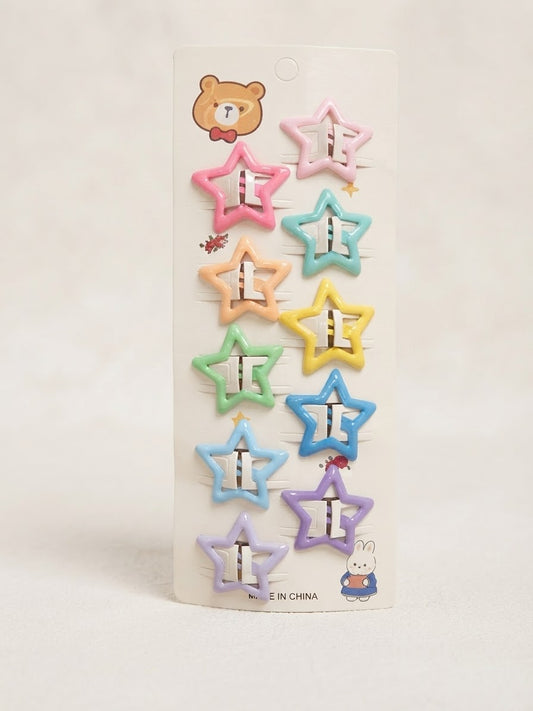 PAQUETE DE GANCHOS DE ESTRELLITAS COLORES PASTELES