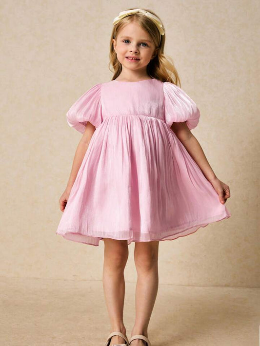 VESTIDO ELEGANTE ROSA CON MOÑO ESPALDA