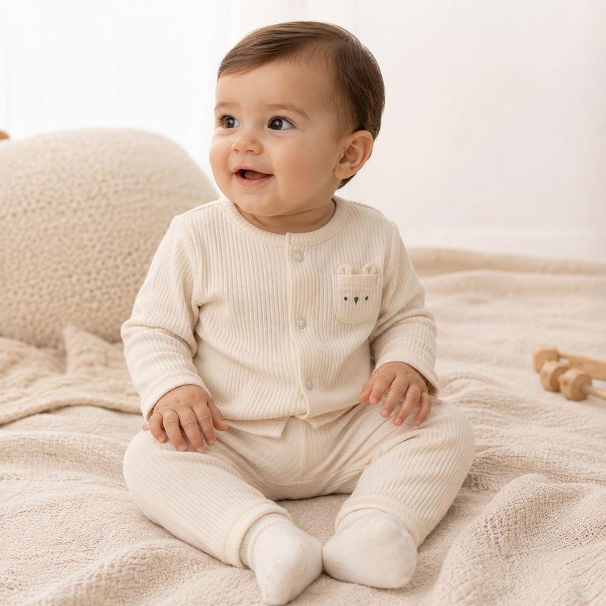 SET 3 PIEZAS BEIGE OSITOS