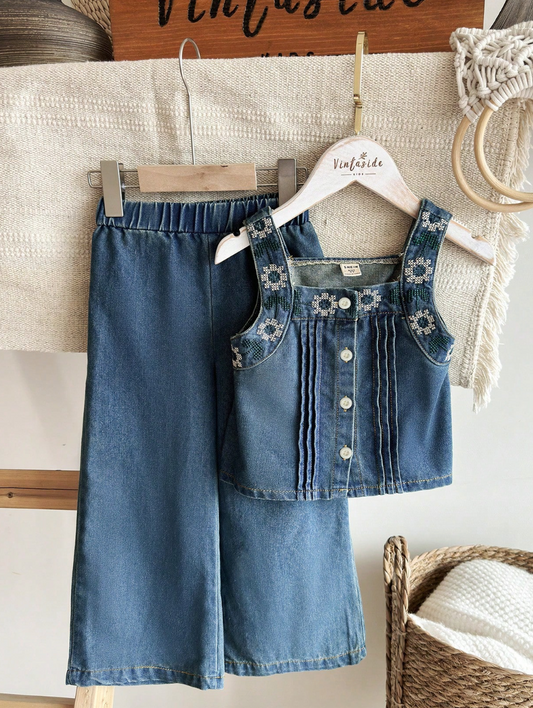 Conjunto pant y vest niña