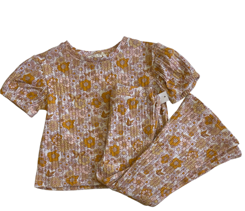 Conjunto Floreado Cafe
