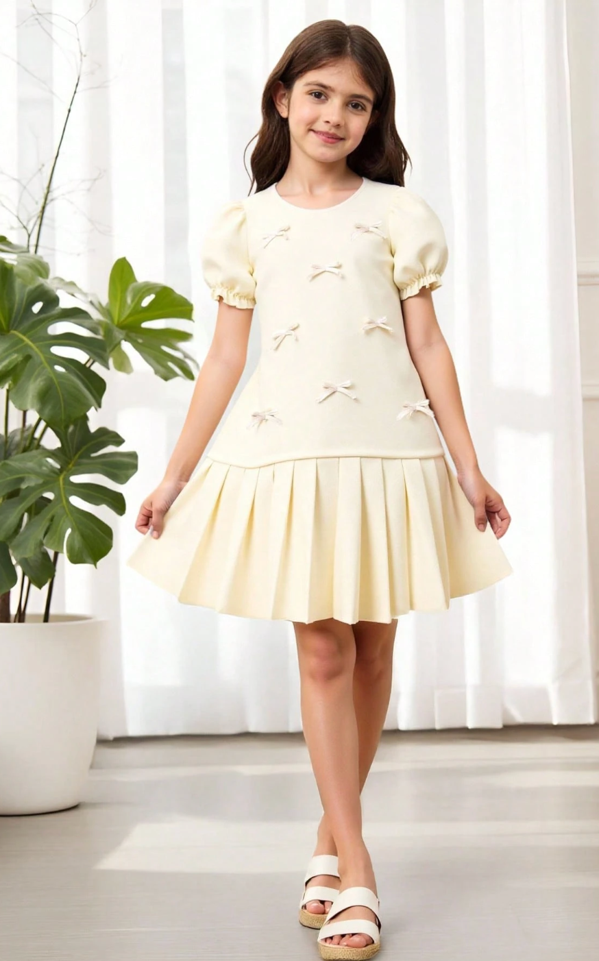 VESTIDO BLANCO CHONGUITOS Y PALETONES