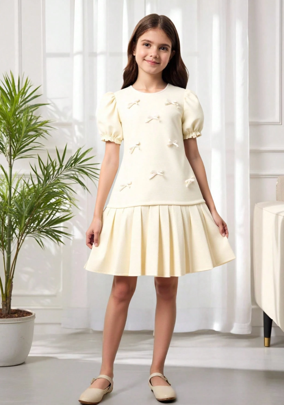 VESTIDO BLANCO CHONGUITOS Y PALETONES