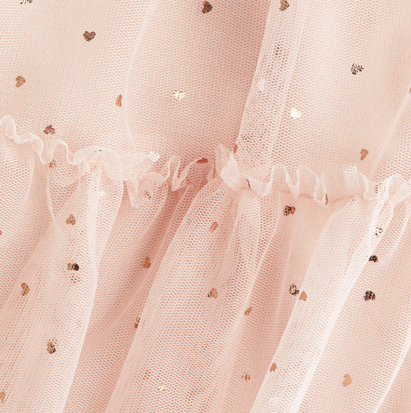 VESTIDO HM ROSA CORAZONES TUL
