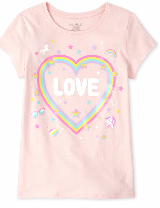 Camiseta Corazon arcoiris