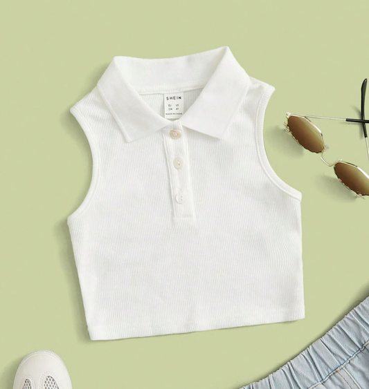 chaleco de cuello con botones