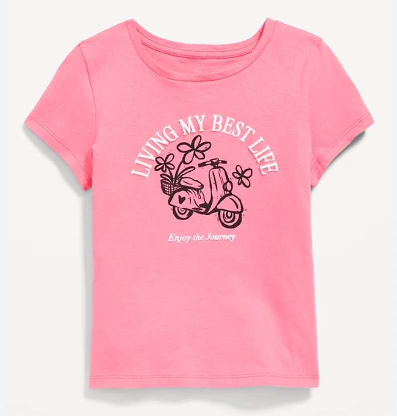 Camiseta rosada 'Living my best life'
