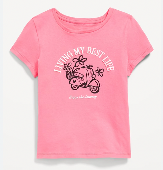 Camiseta rosada 'Living my best life'
