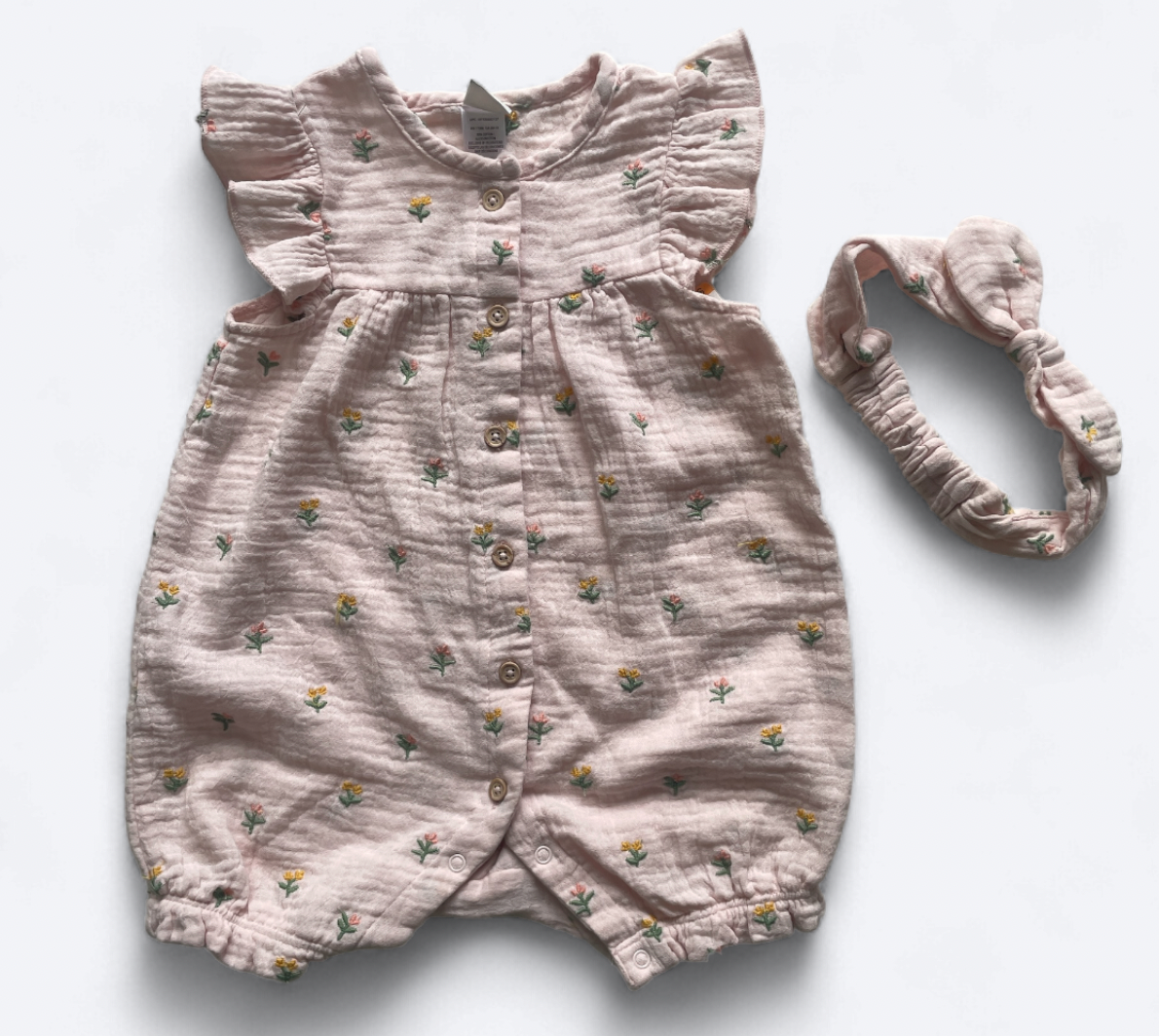 Mameluco Rosado Floreado