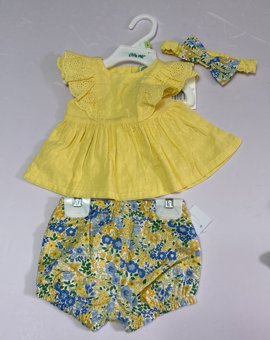 Conjunto Short Floreado Amarillo