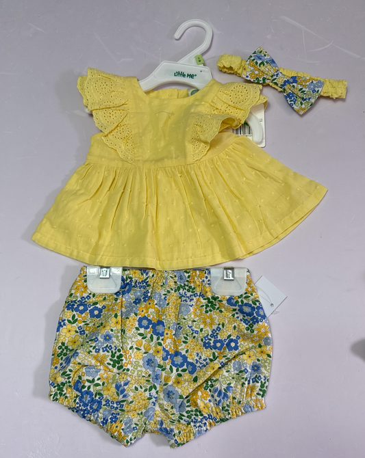 Conjunto Short Floreado Amarillo
