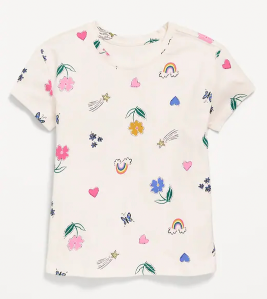 CAMISA OLD NAVY BEIGE CON FLORES