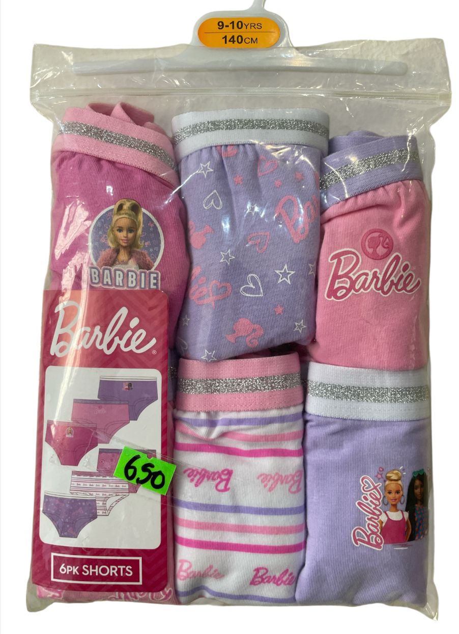 PAQUETE DE 6 PANTIES BARBIE