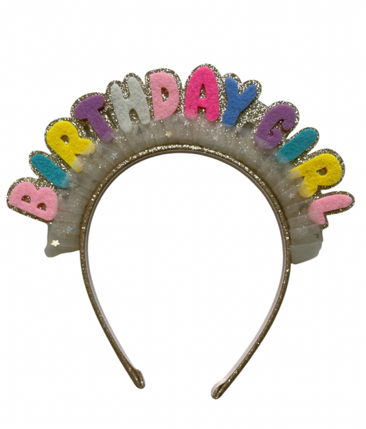Vincha 'Birthday Girl' Dorada
