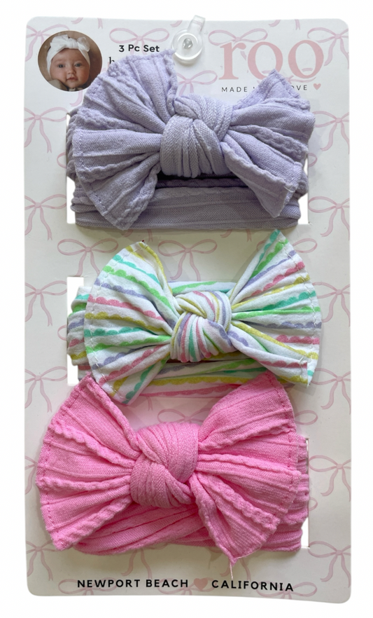 Set de 3 Headbands con Chongo Mediano