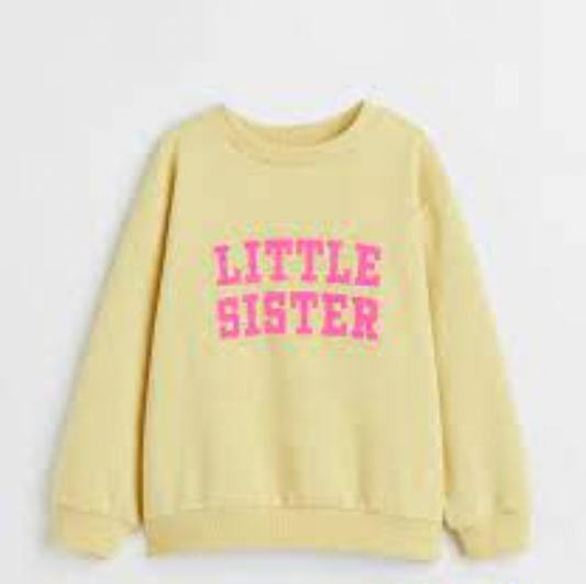SUDADERA AMARILLA 'LITTLE SISTER'