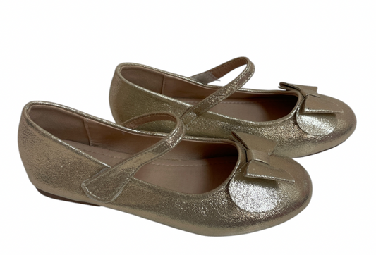 Flats Doradas escarchadas con Doble Chongo