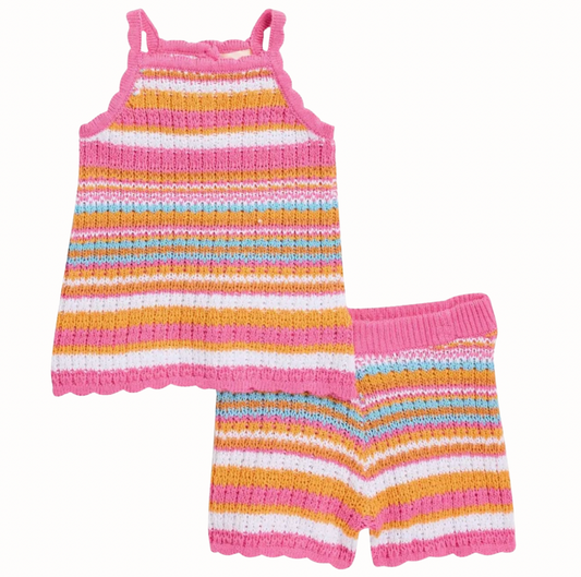 Conjunto short tejido Rosado