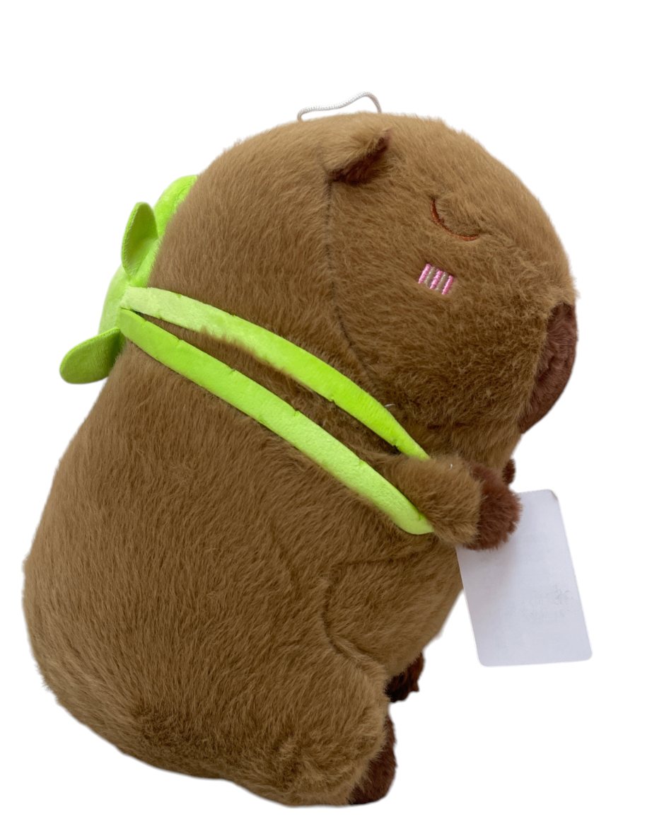 Peluche de Capibara Con Mochila de Tortuga