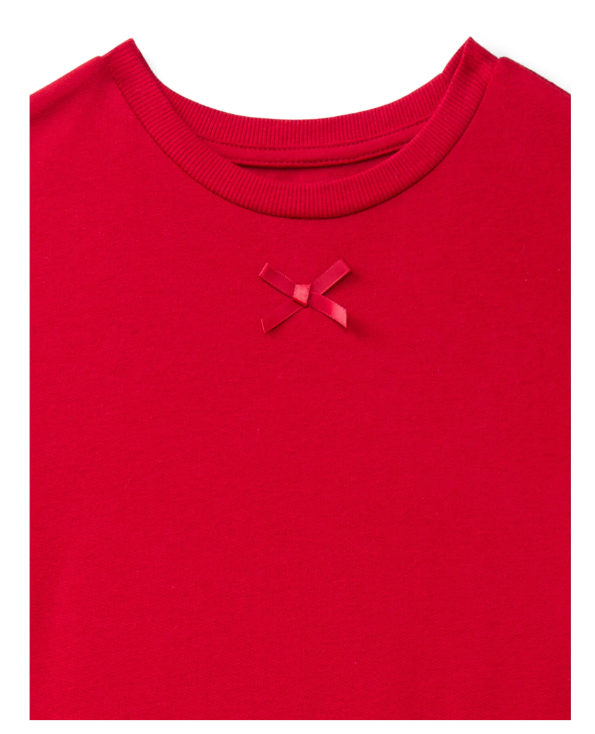 VESTIDO SUETER FALDA LENTEJUELAS ROJO