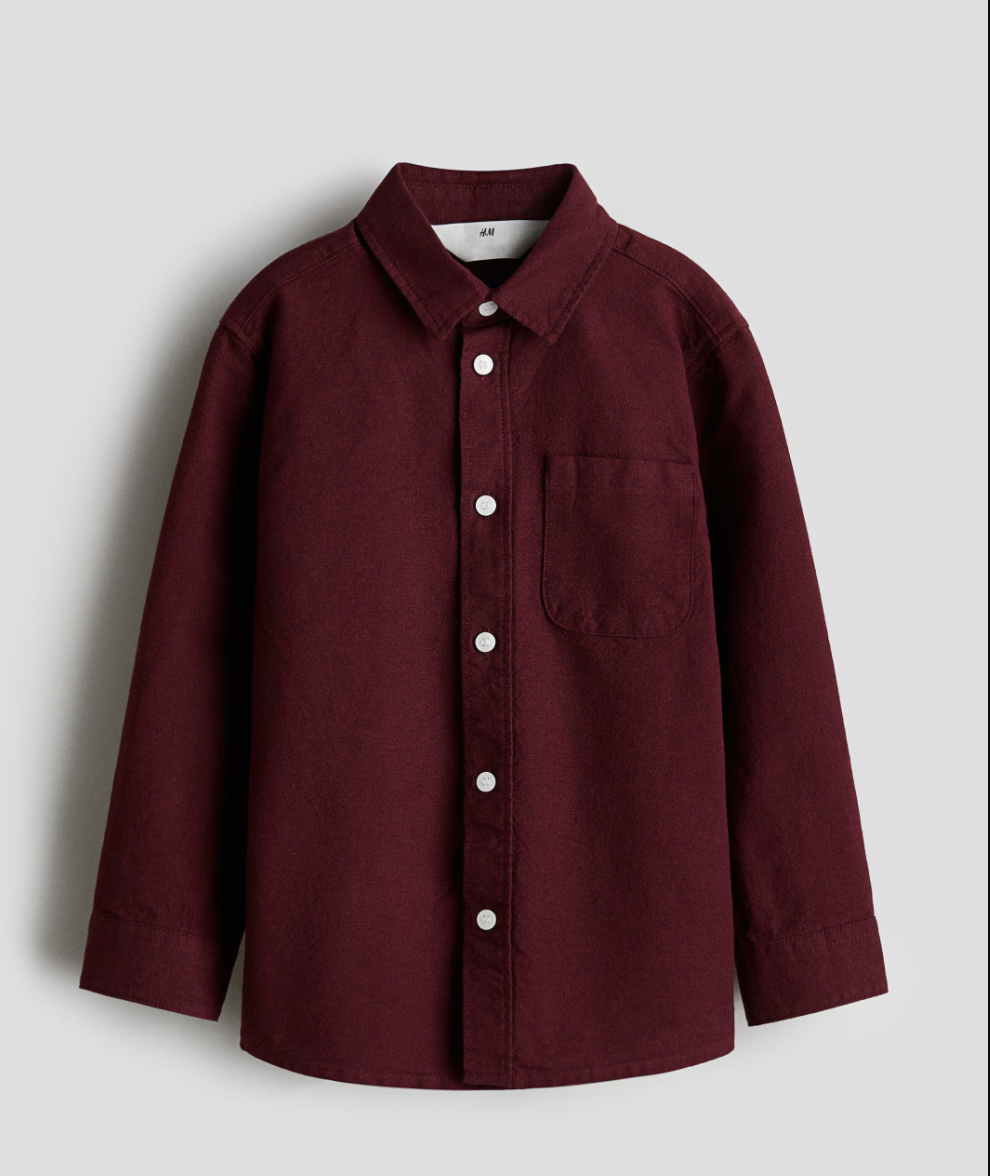 CAMISA BOTONES H&M VINO