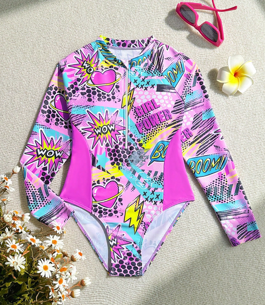 Traje de baño wow morado