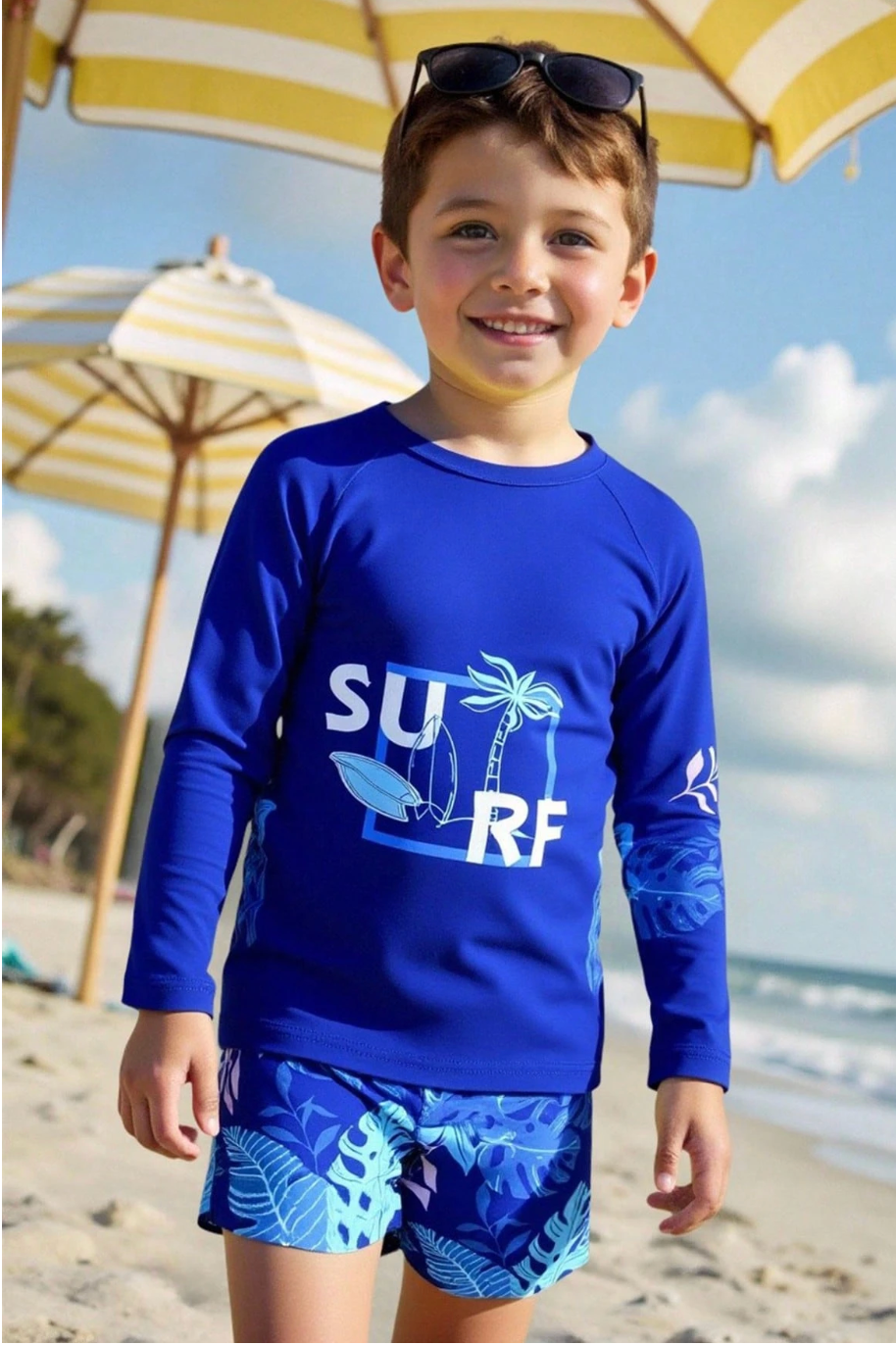 Traje de Baño niño surf azul