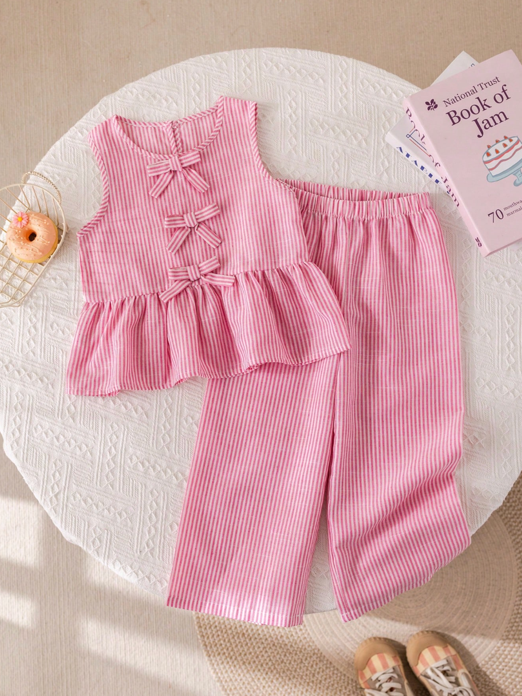 CONJUNTO RAYADO ROSA