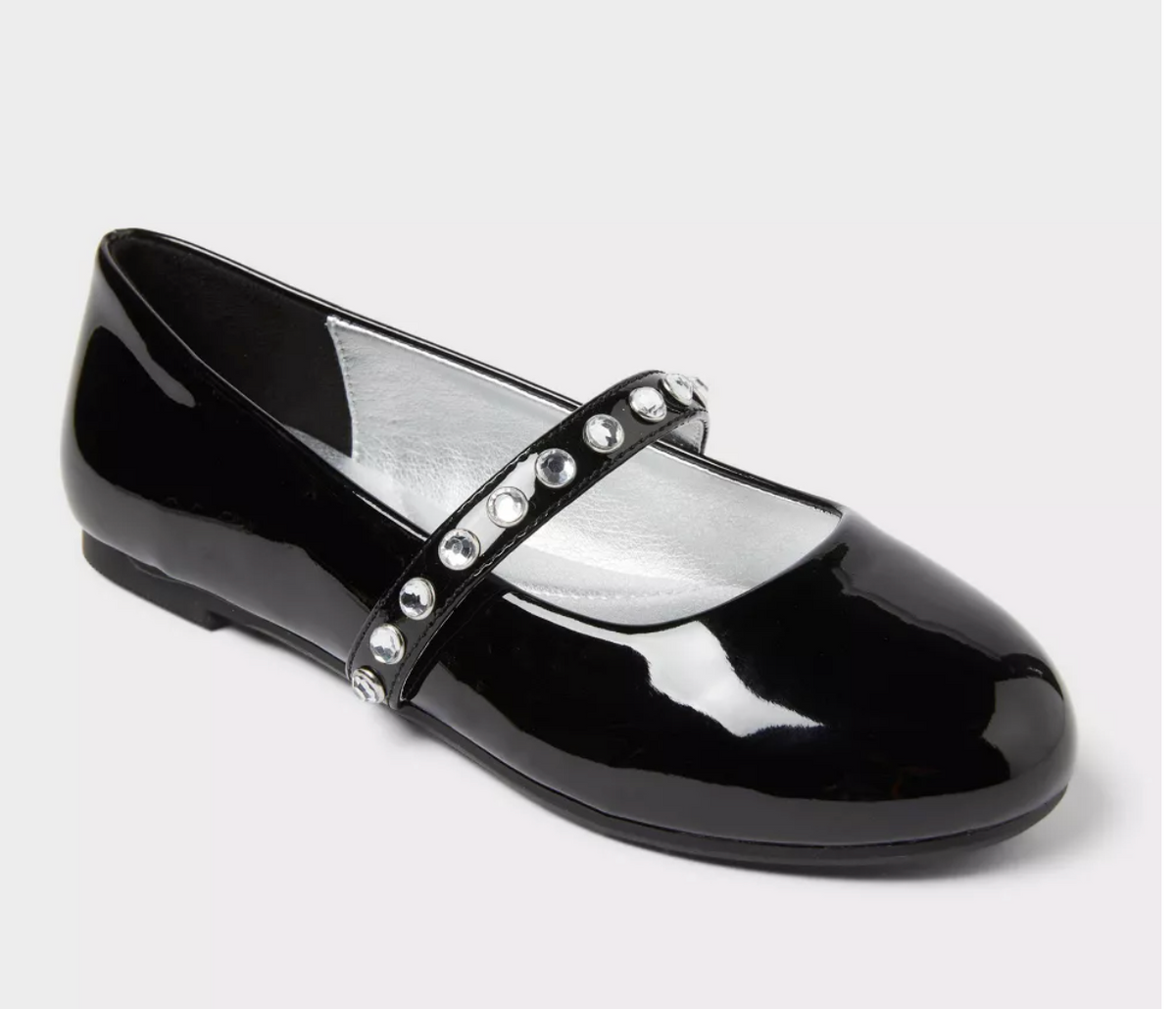 Flats Negras Charol con cristales Cat&Jack