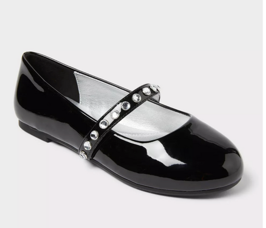 Flats Negras Charol con cristales Cat&Jack