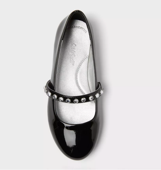 Flats Negras Charol con cristales Cat&Jack