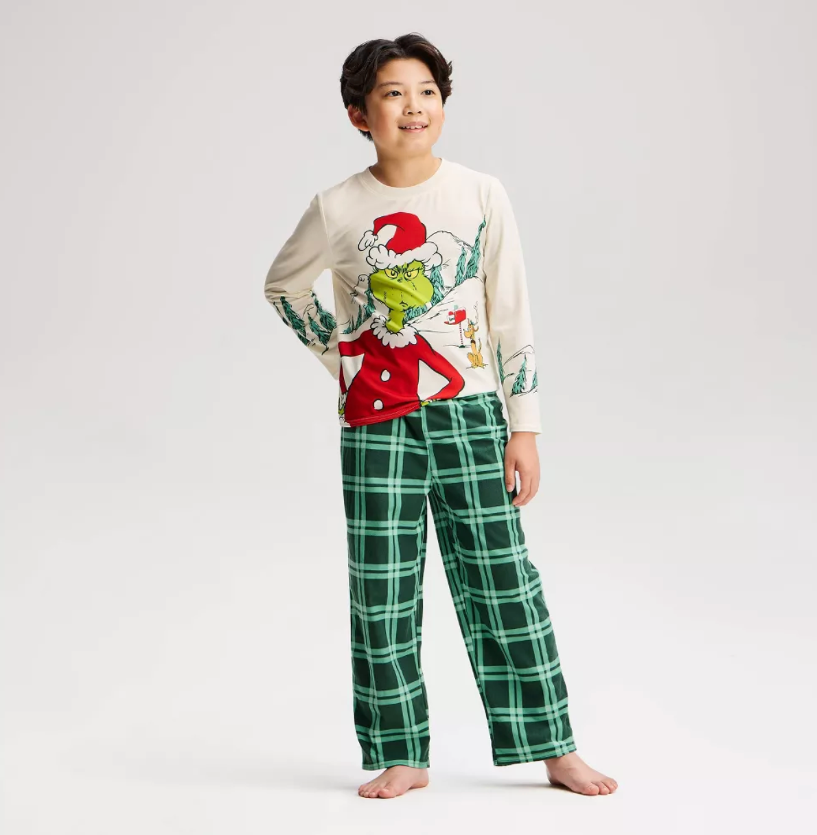 PIJAMA NAVIDAD GRINCH PANTALON CUADRICULADO
