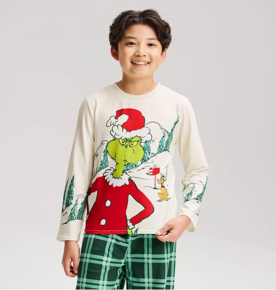 PIJAMA NAVIDAD GRINCH PANTALON CUADRICULADO