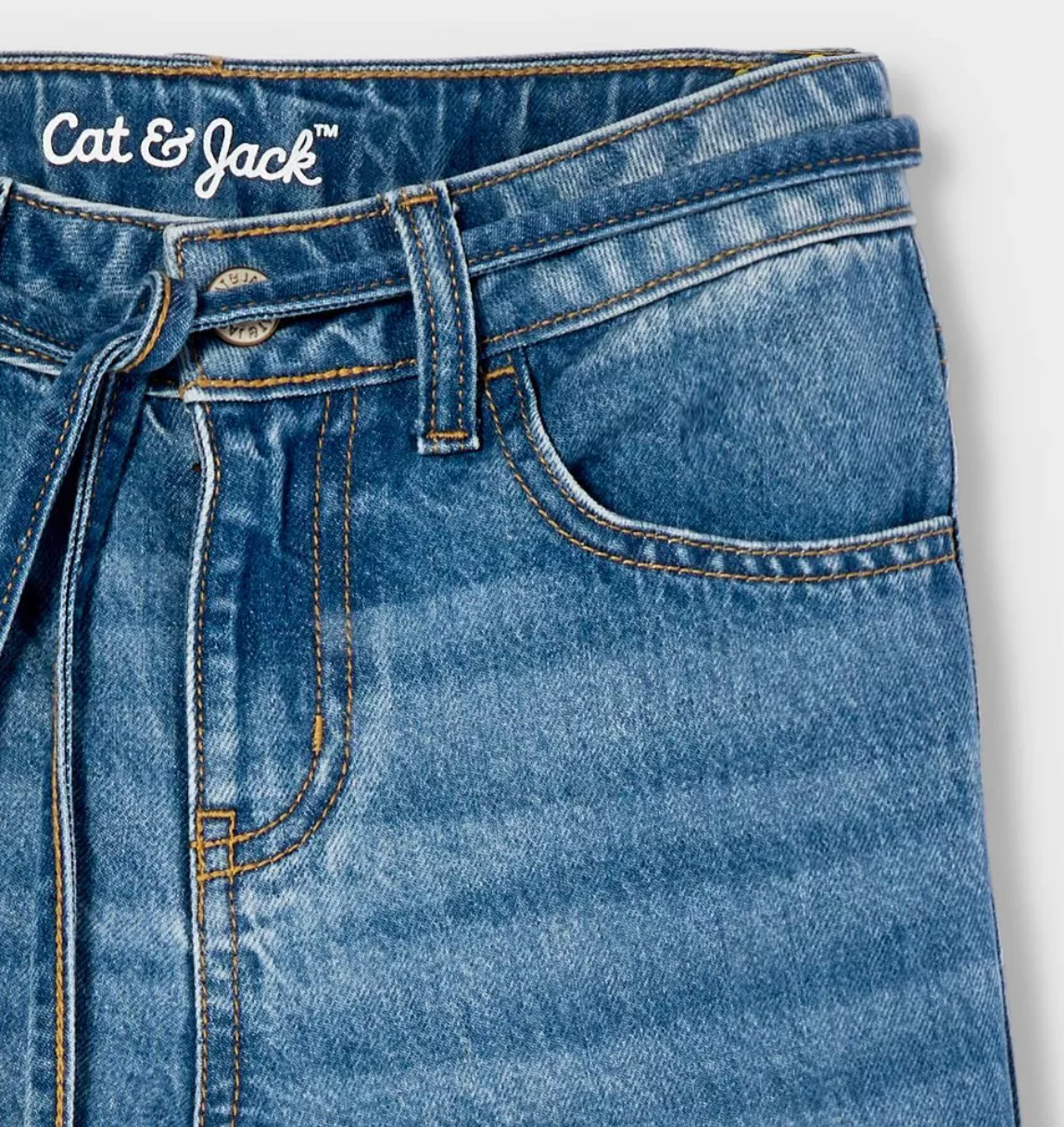 JEAN NIÑA CAT AND JACK ANCHO CON AMARRE CINTURA