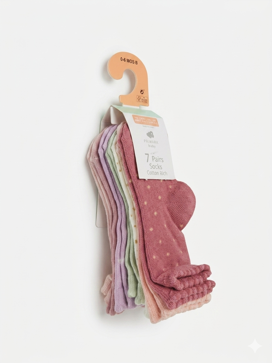 PAQUETE DE 7 PARES DE CALCETINES DE PUNTITOS