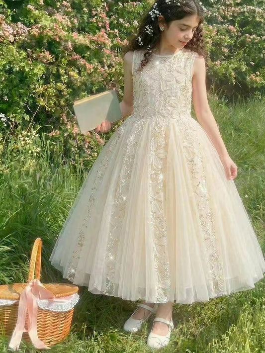 VESTIDO PRINCESA TUL BEIGE