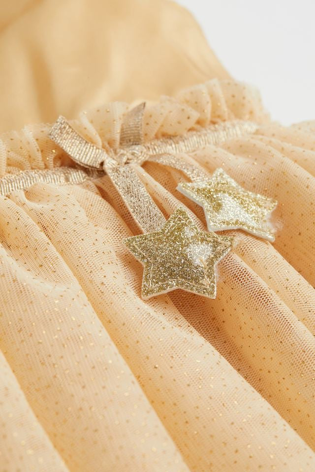 Vestido Dorado con detalle de estrellas