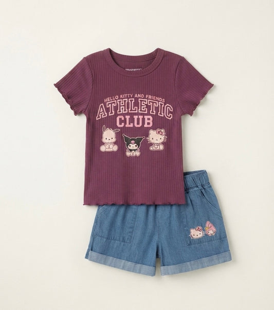 CONJUNTO PÚRPURA HELLO KITTY