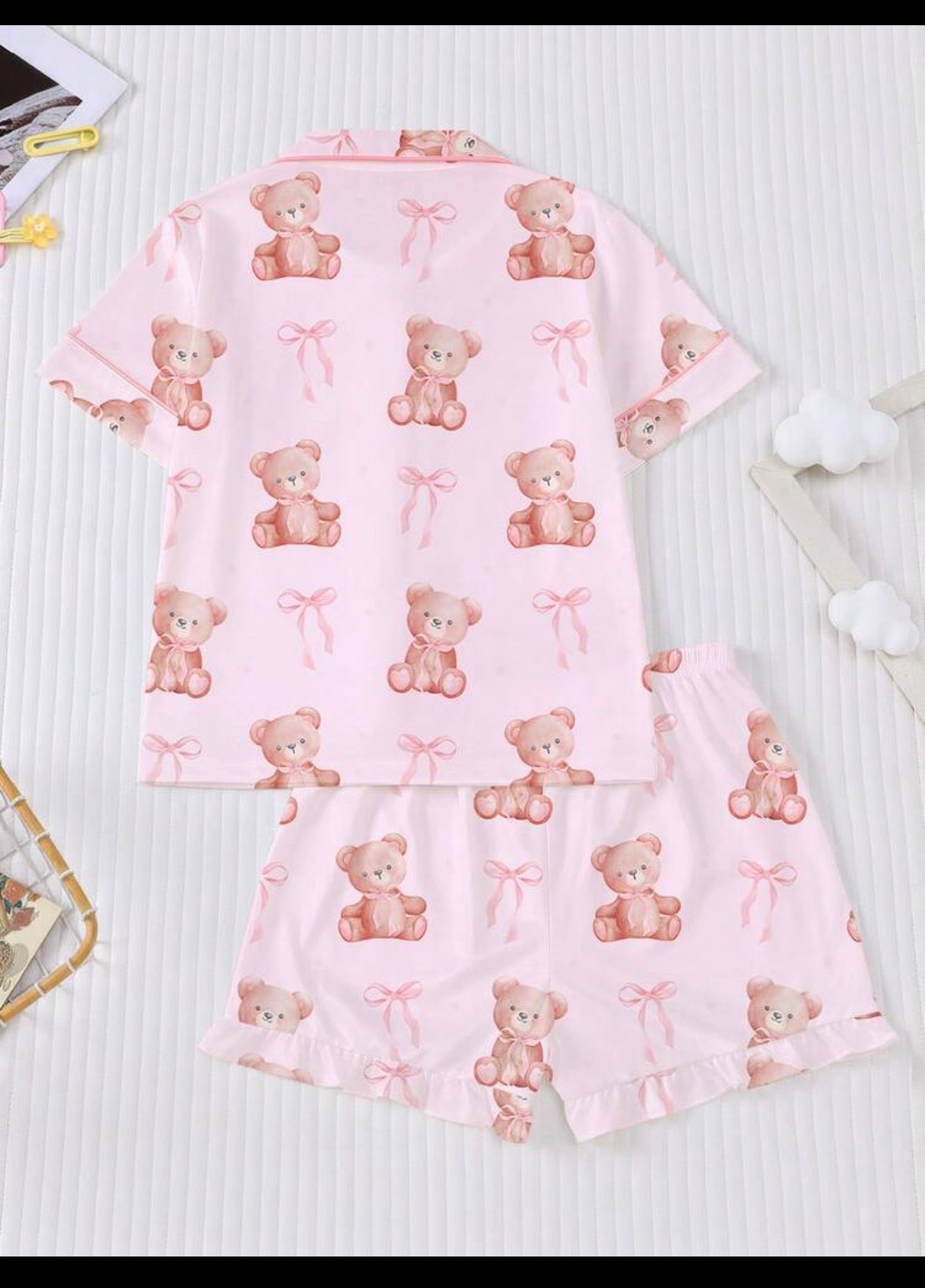 PIJAMA SHORT OSITOS ROSADA