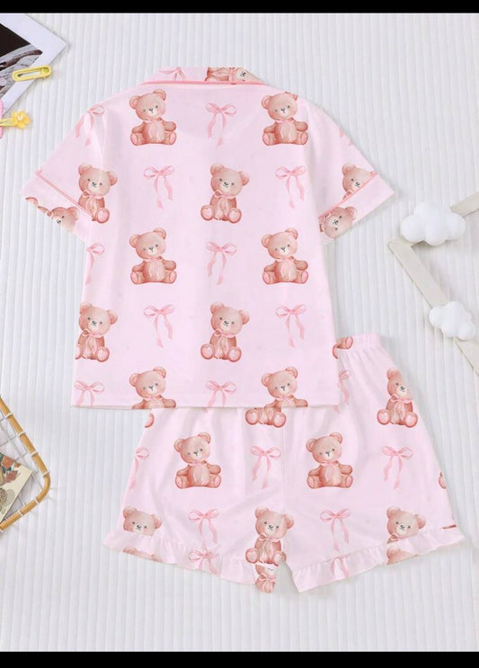 PIJAMA SHORT OSITOS ROSADA