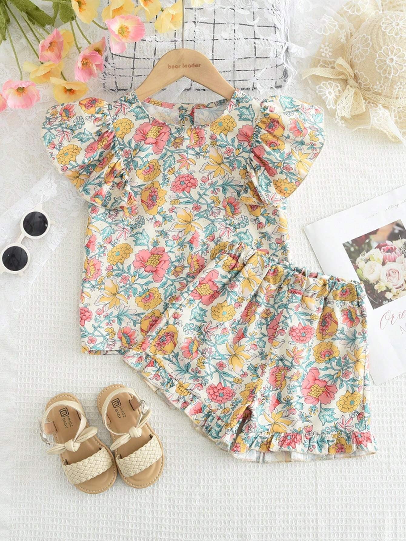 Set Short y camisa flores