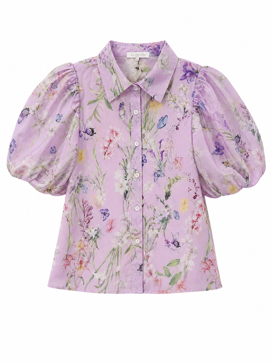 BLUSA LILA FLOREADA
