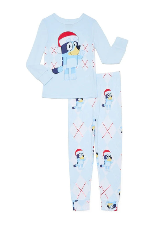 PIJAMA BLUEY AZUL NAVIDEÑA